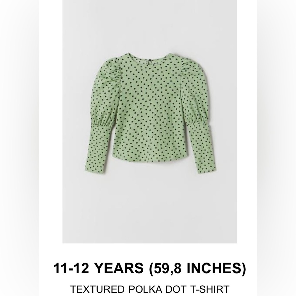 Zara textured polka dot top 11-12 - Picture 2 of 9